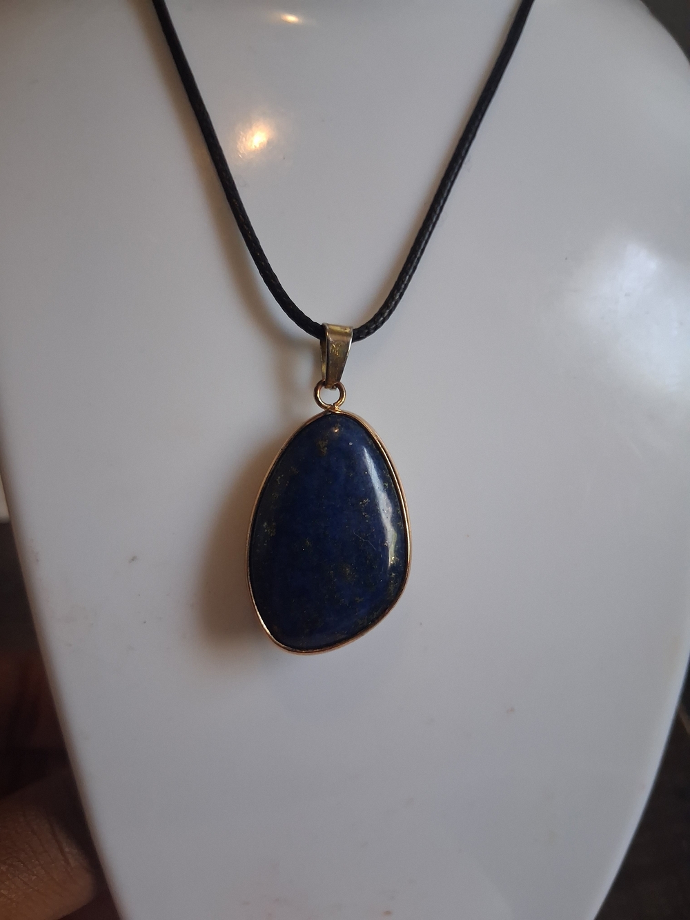 Lapis Lazuli Teardrop Pendant Necklace - Deep Blue Stone
